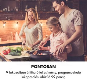 Klarstein Delicatessa 90 Flex, beépített indukciós főzőlap, indukció, 7400 W, 5 zóna, egyedülálló