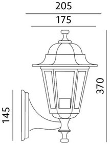 Kültéri fali lámpa 1xE27/60W/230V IP44 fekete