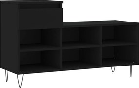 vidaXL fekete szerelt fa cipősszekrény 102x36x60 cm