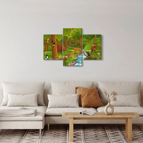 Gyermek kép állatokkal (90x60 cm)