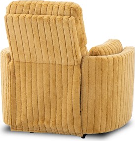 Dönthető fotel mustársárga plüss szövet, RAUL