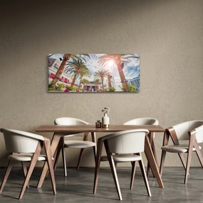 Kép - pálmafák úszómedencével (120x50 cm)