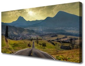 Vászonkép Mountain Road Landscape 125x50 cm