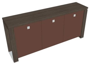 Verno+ alacsony szekrény 200 x 46 x 90 cm, üvegajtó, antracit tölgy / barna