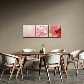 Kép - Rózsaszín absztrakt (órával) (90x30 cm)