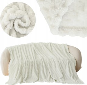 Takaró 160x200 Mikroszálas Dombornyomott Ágytakaró Puha Meleg Fehér