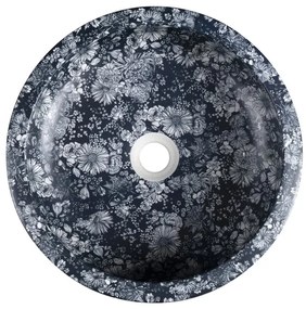 Sapho - PRIORI ráültethető mosdó, Ø 41 cm, kerámia/kék