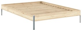 Natúr színű borovi fenyő franciaágy ágyráccsal 140x200 cm Core – Karup Design