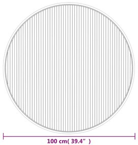kerek szürke bambusz szőnyeg 100 cm
