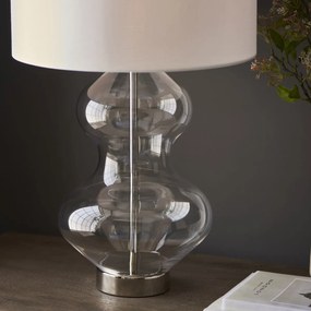 Endon glamour modern asztali lámpa kelda shaped fehér nikkel átlátszó end102676