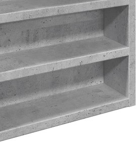 betonszürke szerelt fa vitrinszekrény 60 x 8,5 x 58 cm