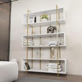 könyvespolc Bruti - White, Gold