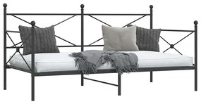 kanapéágy matrac nélkül fekete 100x200 cm acél