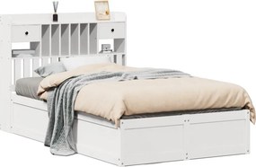 vidaXL fehér tömör fenyőfa ágy matrac nélkül 135 x 190 cm