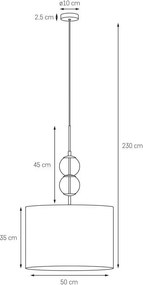 Kaspa ZOE L 11122107 Függeszték 1x25W/E27 IP20