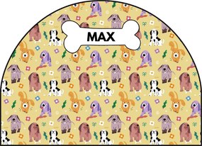 PIPPER. Védő textil falmatrica – Ív – Színes kutyák Méret: 120x96cm, Indíték: névvel