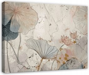 Vászonkép Virágok Absztrakt Beton Bézs Nappali Hálószoba Vászon 100x70