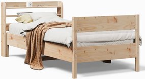 vidaXL tömör fenyőfa ágy matrac nélkül 75 x 190 cm