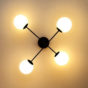 Felületre szerelhető csillár MOON 4xE27/15W/230V fekete