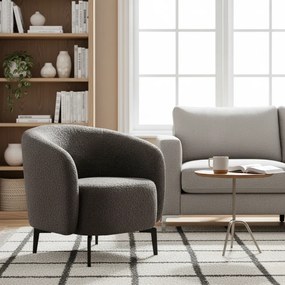 Fotel, szürkésbarna Taupe/fekete, PRESO