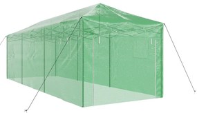 Sétáló Üvegház Felpattintható Kerettel – Zöld, 870 x 290 x 315 cm, acél