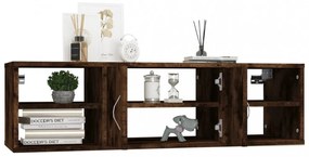 füstös tölgy színű szerelt fa fali polc 102x30x29 cm