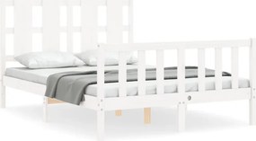 vidaXL fehér tömör fenyőfa ágy matrac nélkül 120 x 200 cm