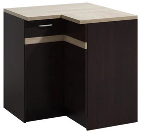 Dulap de bază de bucătărie, unitate de colț (dreapta) în culoarea închisă Sonoma. LIVIA LV-12/D 90 N