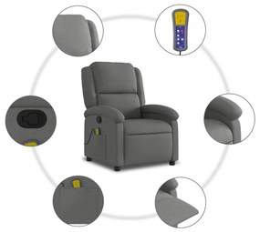 sötétszürke szövet masszázsfotel