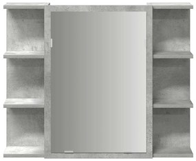 betonszürke forgácslap fürdőszobai tükör 80 x 20,5 x 64 cm