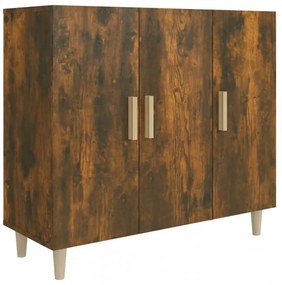 füstös tölgy színű szerelt fa tálalószekrény 90 x 34 x 80 cm