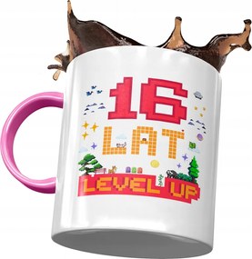 Rózsaszín Bögre Születésnapra 16 16. 16. Ajándék Nyomtatott Fotóval