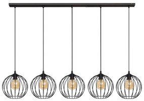 Csillár zsinóron MERCURE 5xE27/15W/230V fekete