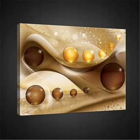 Vászonkép 60x40 Absztrakt arany barna gömbök csillogás hullámok modern nyomtatás