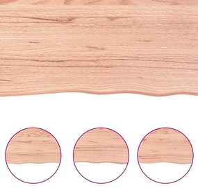 világosbarna kezelt tömör fa fürdőszobai pult 220x50x(2-6) cm