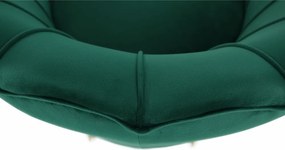 Fotel Art-deco stílusban, smaragd Velvet anyag/gold króm-arany, NOBLIN