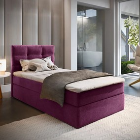 Kárpitozott boxspring ágy GLORIEN 80x200 cm bíbor Matrac: Bonell rugós matrac