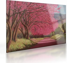 Virágzó fák képe (üvegen) (70x50 cm)