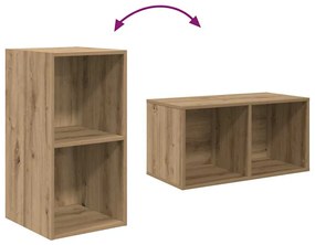 Fali TV Szekrény 2 pcs Kézműves tölgy 37 x 37 x 72 cm Faanyag