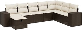 vidaXL 8 részes barna polyrattan kerti ülőgarnitúra párnákkal