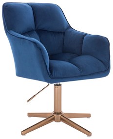 HR550CROSS Tengerkék modern velúr szék arany lábbal