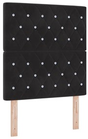 Boxspring Ágy Matrac és LED Fekete 80x200 cm Bársonyos