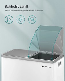 Szelektív szemeteskuka 2x30L, fehér