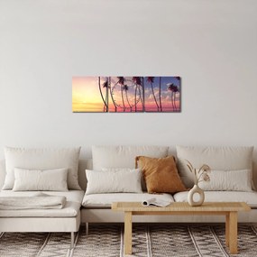 A felszín fölé emelkedő pálmafák képe (órával) (90x30 cm)