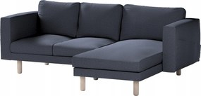 Dekoria Norsborg 3 személyes kanapé huzat Ikea sezlonnal kék