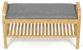 Natúr Bambusz Cipős, Szürke Betétekkel. DR-N1016 GREY2