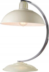 Asztali éjjeli lámpa retro krém króm kerek 46 cm Elstead