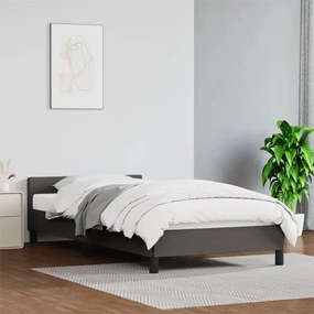 szürke ágykeret fejtámlával matrac nélkül 80 x 200 cm