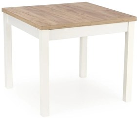 Asztal Houston 1562Craft tölgy, Fehér, 77x90x90cm, Hosszabbíthatóság, Közepes sűrűségű farostlemez, Laminált forgácslap