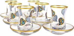 Pohár Teás Pohár Kávé Török Tulipán Csészealj Arany Szett